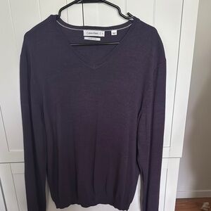 Calvin Klein Deep Purple V-Neck Sweater